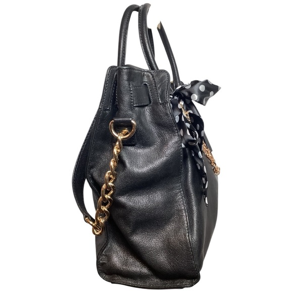 Michael Kors Black Shoulder Bag with Gold Chain and Polka Dot Bow - Picture 9 of 16